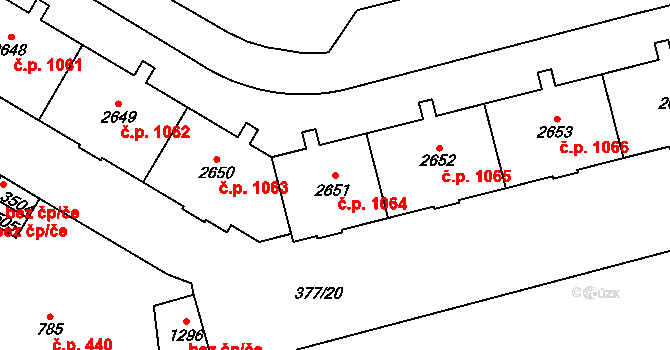 Sušice II 1064, Sušice na parcele st. 2651 v KÚ Sušice nad Otavou, Katastrální mapa