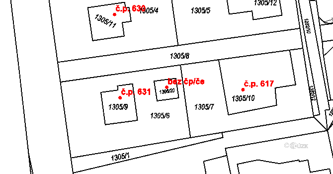Havířov 81224371 na parcele st. 1305/20 v KÚ Prostřední Suchá, Katastrální mapa
