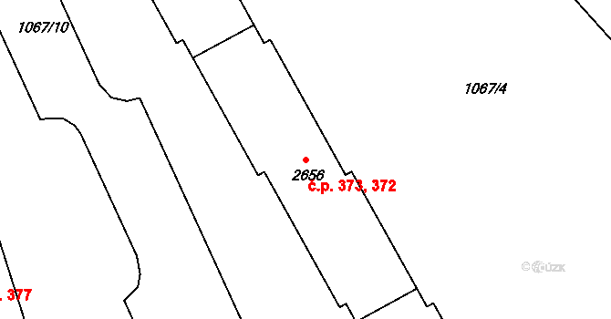 Plešivec 372,373, Český Krumlov na parcele st. 2656 v KÚ Český Krumlov, Katastrální mapa