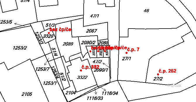 Mariánské Lázně 94077371 na parcele st. 3323/2 v KÚ Úšovice, Katastrální mapa
