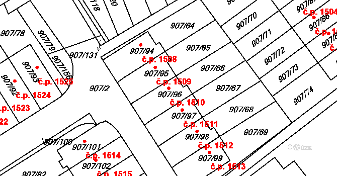 Rychnov nad Kněžnou 1510 na parcele st. 907/96 v KÚ Rychnov nad Kněžnou, Katastrální mapa