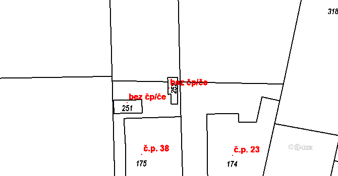 Paršovice 116522372 na parcele st. 252 v KÚ Paršovice, Katastrální mapa