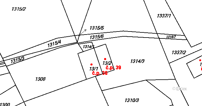 Stromkovice 39, Jablonec nad Jizerou na parcele st. 13/2 v KÚ Stromkovice, Katastrální mapa