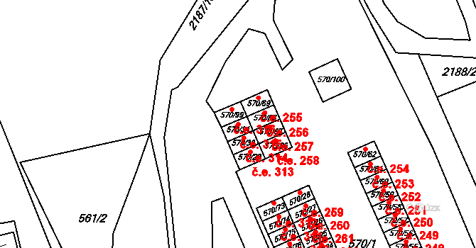 Klášterec nad Ohří 315 na parcele st. 570/34 v KÚ Klášterec nad Ohří, Katastrální mapa