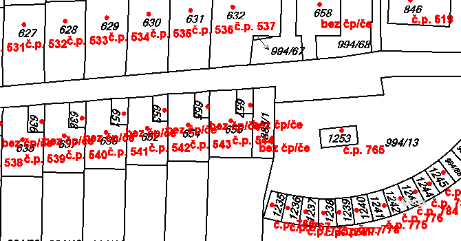 Bohosudov 544, Krupka na parcele st. 656 v KÚ Bohosudov, Katastrální mapa