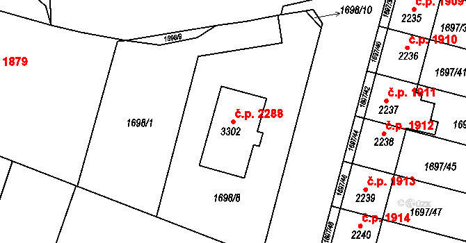 Dvůr Králové nad Labem 2288 na parcele st. 3302 v KÚ Dvůr Králové nad Labem, Katastrální mapa