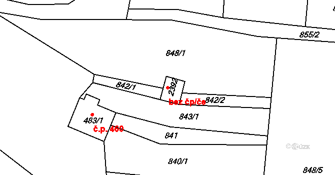 Litice 3488, Plzeň na parcele st. 2392 v KÚ Valcha, Katastrální mapa