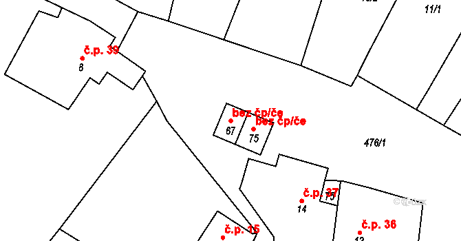 Heřmanice 40086372 na parcele st. 67 v KÚ Slotov, Katastrální mapa