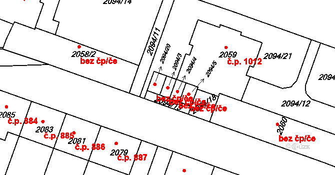 Praha 40445372 na parcele st. 2094/3 v KÚ Střešovice, Katastrální mapa