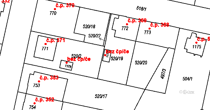 Litovel 40856372 na parcele st. 1177 v KÚ Litovel, Katastrální mapa