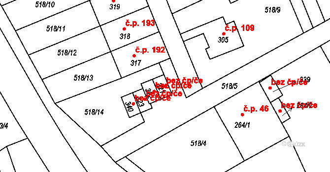 Ohnišov 41689372 na parcele st. 321 v KÚ Ohnišov, Katastrální mapa