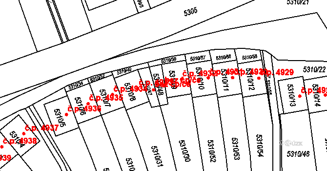 Chomutov 41967372 na parcele st. 5310/48 v KÚ Chomutov I, Katastrální mapa