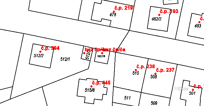 Praha 42644372 na parcele st. 1027/9 v KÚ Velká Chuchle, Katastrální mapa