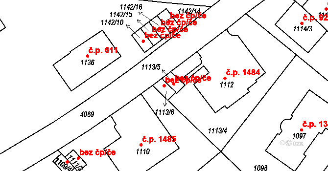 Praha 43315372 na parcele st. 1113/6 v KÚ Dejvice, Katastrální mapa