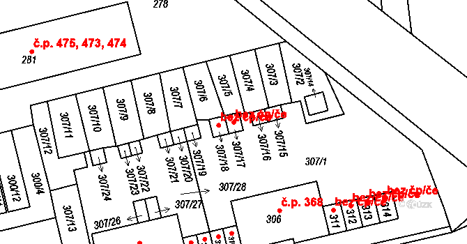 Velké Opatovice 44096372 na parcele st. 307/17 v KÚ Velké Opatovice, Katastrální mapa