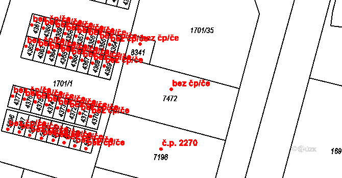 Kroměříž 45016372 na parcele st. 7472 v KÚ Kroměříž, Katastrální mapa