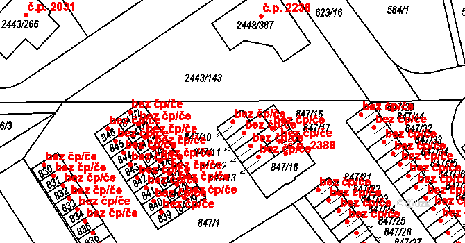 Roztoky 45734372 na parcele st. 847/10 v KÚ Roztoky u Prahy, Katastrální mapa