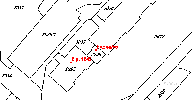 Opava 47192372 na parcele st. 2296 v KÚ Kateřinky u Opavy, Katastrální mapa