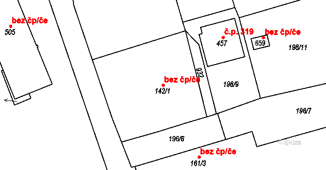 Dolní Beřkovice 47881372 na parcele st. 142/1 v KÚ Dolní Beřkovice, Katastrální mapa