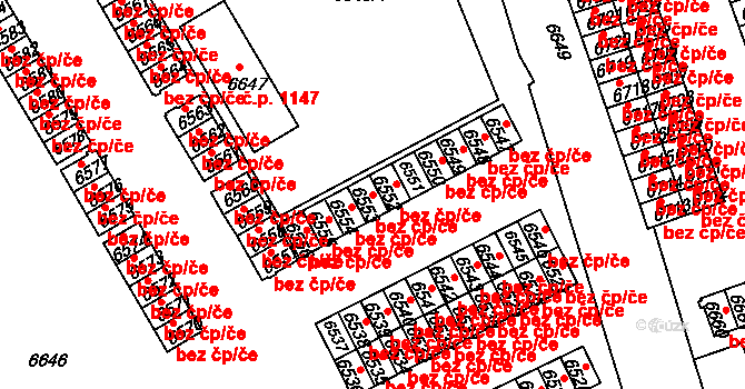 Žďár nad Sázavou 48523372 na parcele st. 6553 v KÚ Město Žďár, Katastrální mapa