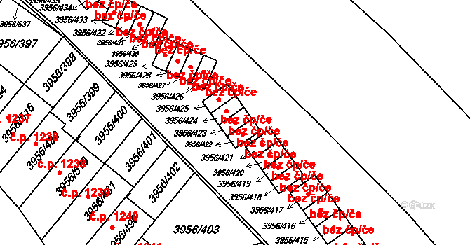 Jindřichův Hradec 48789372 na parcele st. 3956/423 v KÚ Jindřichův Hradec, Katastrální mapa