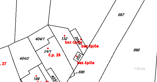 Chraštice 49385372 na parcele st. 204/2 v KÚ Chraštice, Katastrální mapa
