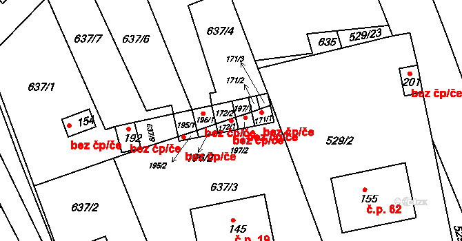 Brtnice 49877372 na parcele st. 172/2 v KÚ Panská Lhota, Katastrální mapa