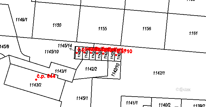 Ústí nad Labem 50489372 na parcele st. 1142/3 v KÚ Klíše, Katastrální mapa