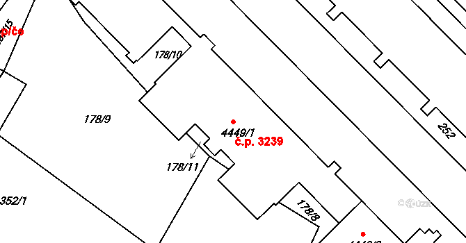 Kroměříž 3239 na parcele st. 4449/1 v KÚ Kroměříž, Katastrální mapa