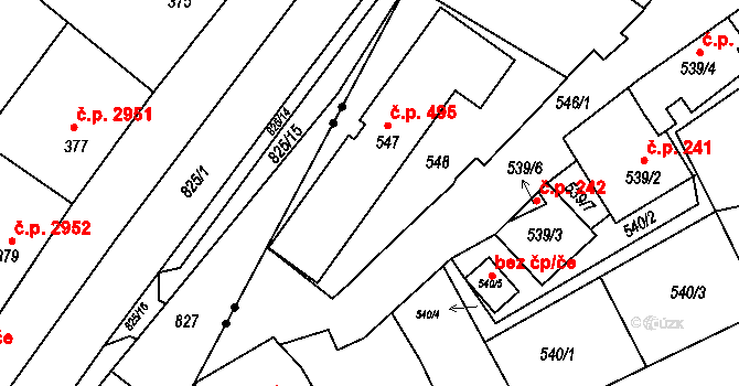Oblekovice 25, Znojmo na parcele st. 547 v KÚ Oblekovice, Katastrální mapa
