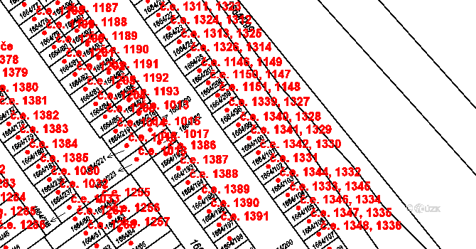Teplické Předměstí 1328,1340, Bílina na parcele st. 1664/99 v KÚ Bílina, Katastrální mapa