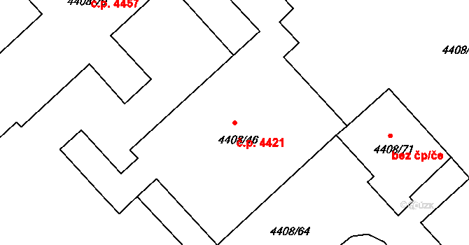 Poruba 4421, Ostrava na parcele st. 4408/46 v KÚ Poruba-sever, Katastrální mapa