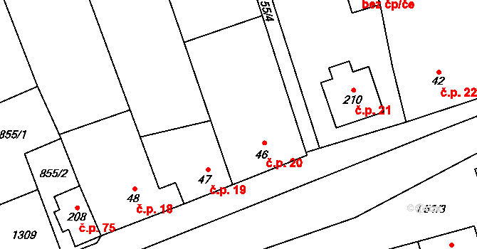 Heroltice 20, Hoštice-Heroltice na parcele st. 46 v KÚ Heroltice, Katastrální mapa