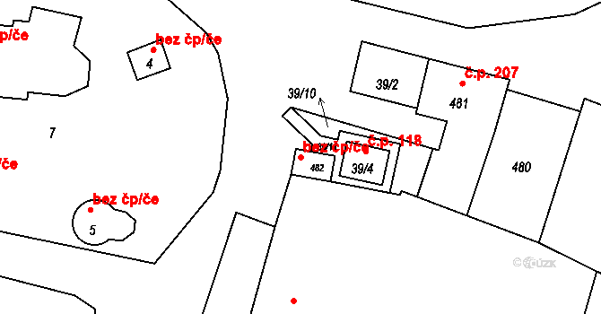 Stonařov 38678373 na parcele st. 482 v KÚ Stonařov, Katastrální mapa