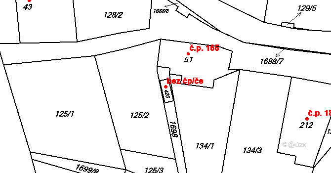 Třebovice 39436373 na parcele st. 425 v KÚ Třebovice, Katastrální mapa