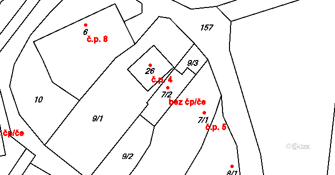 Lazníky 43833373 na parcele st. 7/2 v KÚ Svrčov, Katastrální mapa