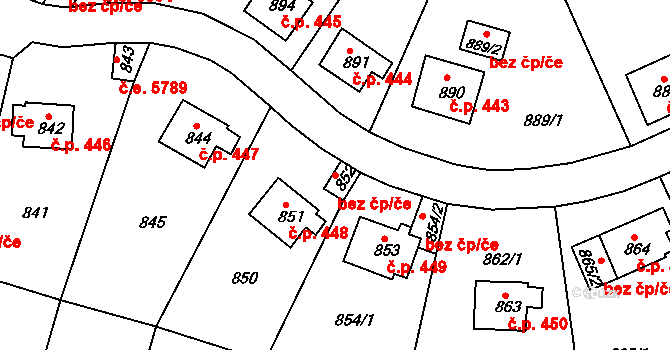 Ústí nad Labem 44753373 na parcele st. 852 v KÚ Střekov, Katastrální mapa
