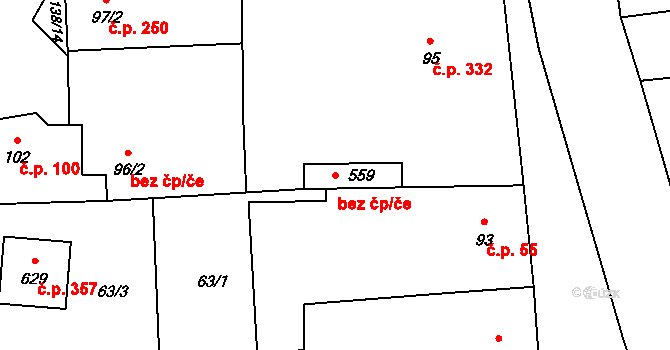 Čechtice 45343373 na parcele st. 559 v KÚ Čechtice, Katastrální mapa
