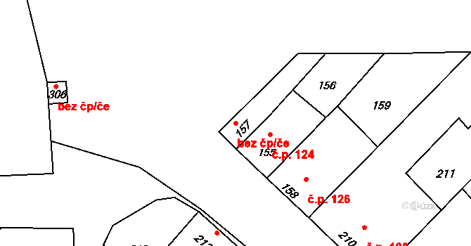 Jevišovka 47264373 na parcele st. 157 v KÚ Jevišovka, Katastrální mapa