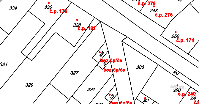 Křelov-Břuchotín 47368373 na parcele st. 326 v KÚ Křelov, Katastrální mapa