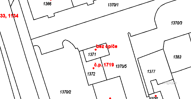 Kadaň 48682373 na parcele st. 1371 v KÚ Kadaň, Katastrální mapa