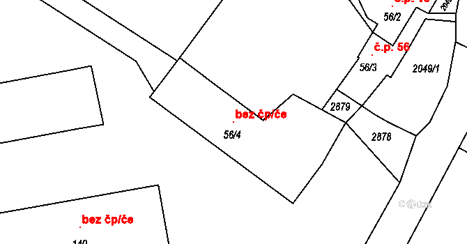 Lišov 48844373 na parcele st. 56/4 v KÚ Velechvín, Katastrální mapa