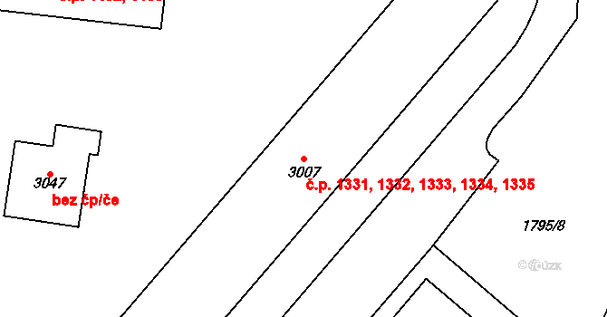 Hlinsko 1331,1332,1333,1334, na parcele st. 3007 v KÚ Hlinsko v Čechách, Katastrální mapa