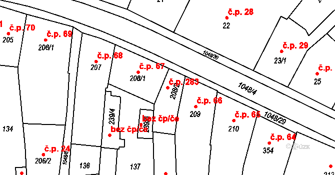 Police nad Metují 283 na parcele st. 208/2 v KÚ Police nad Metují, Katastrální mapa