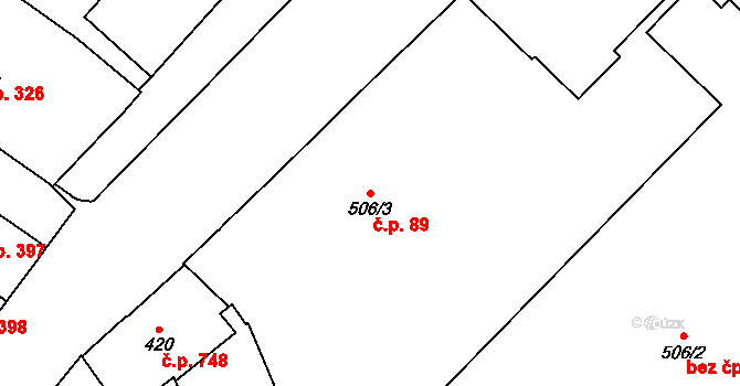 Náchod 89 na parcele st. 506/3 v KÚ Náchod, Katastrální mapa