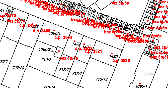 Havlíčkův Brod 2521 na parcele st. 1431 v KÚ Havlíčkův Brod, Katastrální mapa