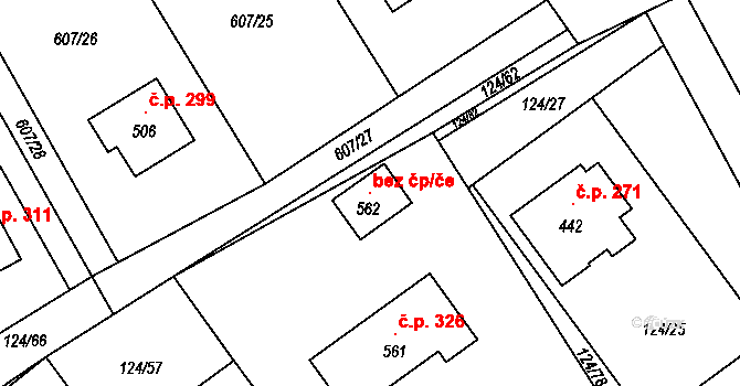 Provodov 102328374 na parcele st. 562 v KÚ Provodov na Moravě, Katastrální mapa