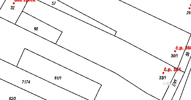 Míšovice 361, Hostěradice na parcele st. 33/1 v KÚ Míšovice, Katastrální mapa
