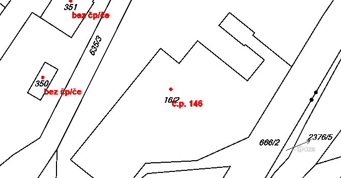 Josefův Důl 146 na parcele st. 16/2 v KÚ Josefův Důl u Jablonce nad Nisou, Katastrální mapa