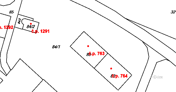 Lutyně 763, Orlová na parcele st. 83 v KÚ Horní Lutyně, Katastrální mapa
